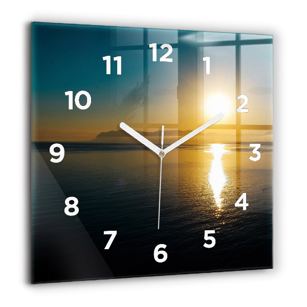 Reloj de pared cuadrado Paisaje al amanecer