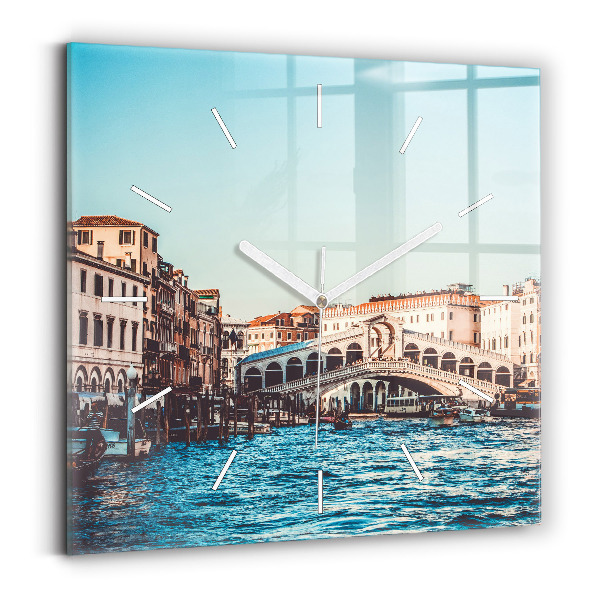 Reloj de pared cuadrado Puente de Rialto en Venecia