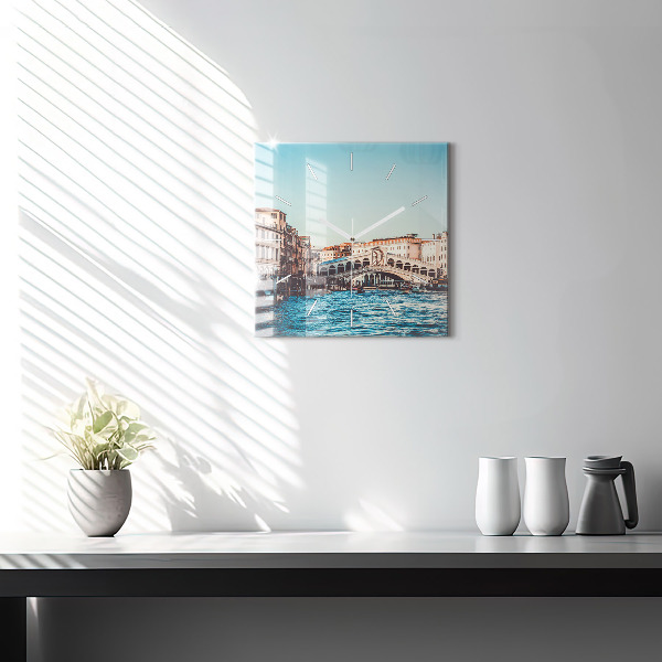 Reloj de pared cuadrado Puente de Rialto en Venecia
