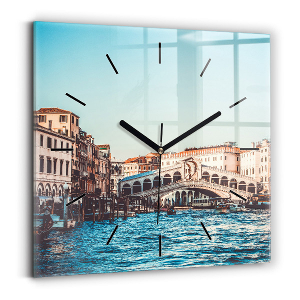 Reloj de pared cuadrado Puente de Rialto en Venecia