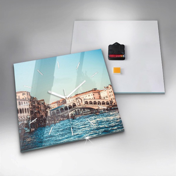 Reloj de pared cuadrado Puente de Rialto en Venecia