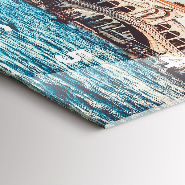 Reloj de pared cuadrado Puente de Rialto en Venecia