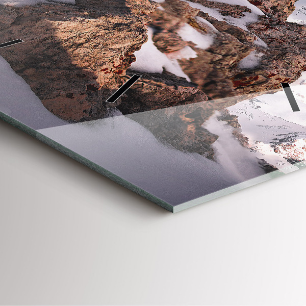 Reloj cuadrado Montaña cubierta de nieve