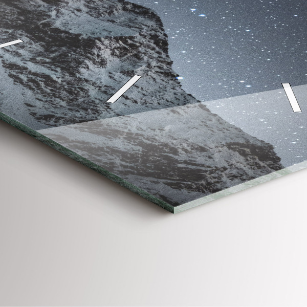 Reloj cuadrado Montaña bajo las estrellas