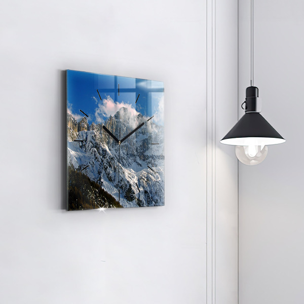 Reloj de pared cuadrado Montañas bajo el cielo azul