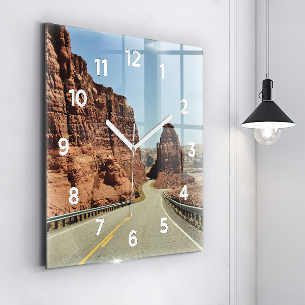 Reloj de pared cuadrado Ruta 66 en EEUU