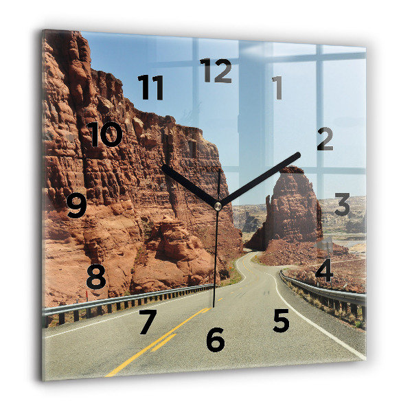 Reloj de pared cuadrado Ruta 66 en EEUU