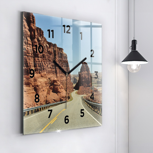 Reloj de pared cuadrado Ruta 66 en EEUU