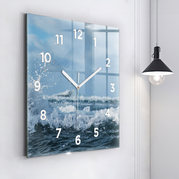 Reloj de pared cuadrado Fotografía de olas