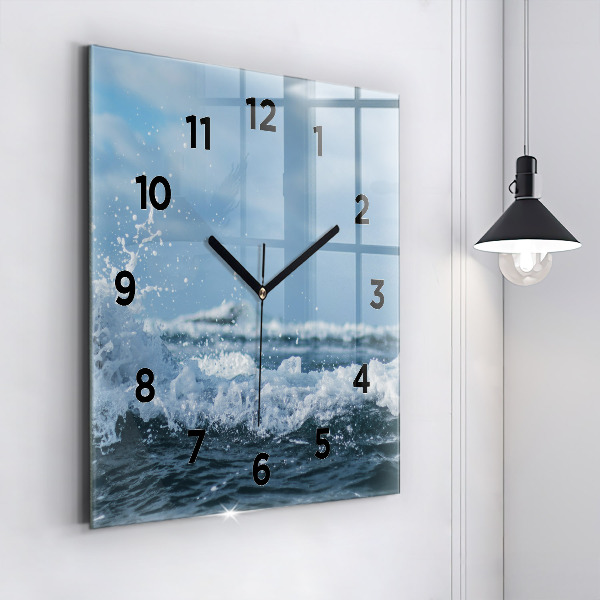 Reloj de pared cuadrado Fotografía de olas