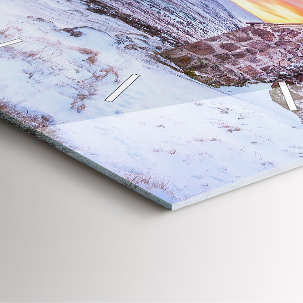 Reloj de pared cuadrado Cabaña en las montañas