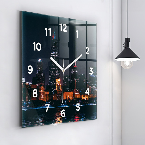Reloj de pared cuadrado Paisaje urbano de Chicago