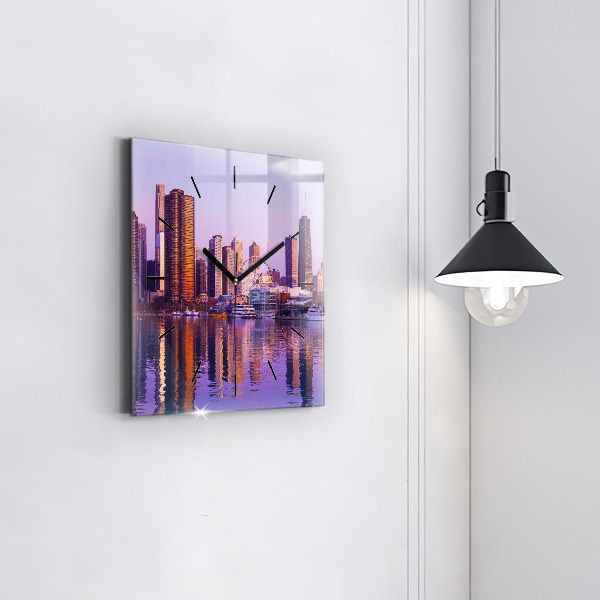 Reloj de pared cuadrado Vista de rascacielos estadounidenses