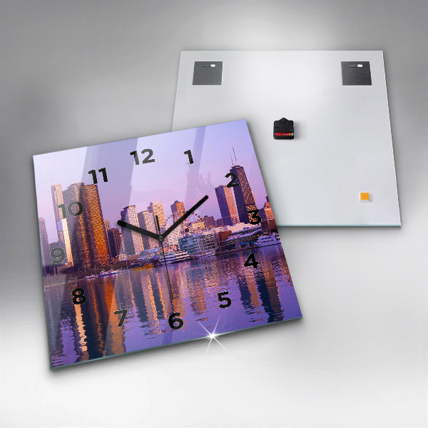 Reloj de pared cuadrado Vista de rascacielos estadounidenses