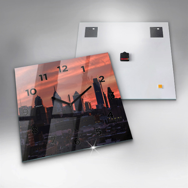 Reloj de pared cuadrado Horizonte de Filadelfia