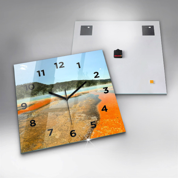 Reloj cuadrado Lago con montañas