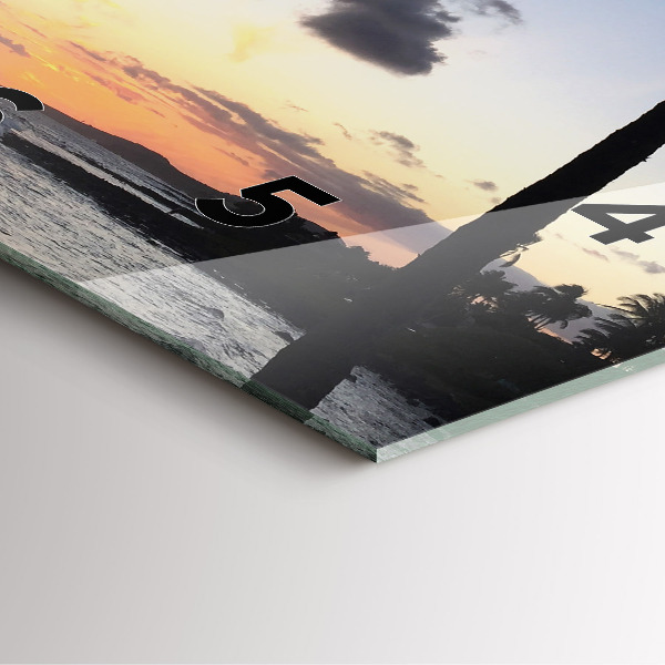 Reloj cuadrado Palmera y amanecer