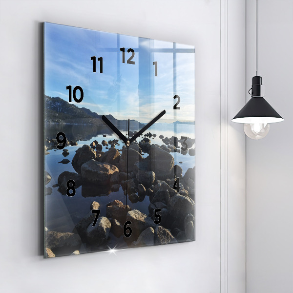 Reloj de pared cuadrado Vista del mar
