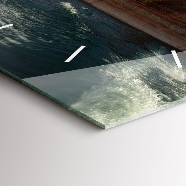 Reloj de pared cuadrado Persona sobre esquís acuáticos