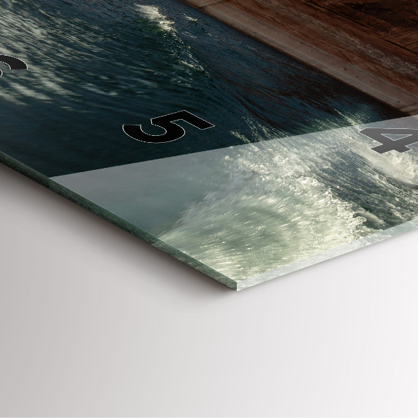 Reloj de pared cuadrado Persona sobre esquís acuáticos