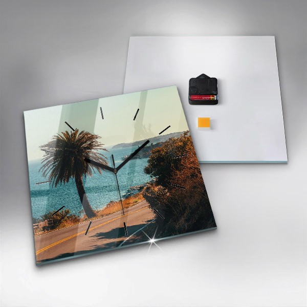 Reloj cuadrado Palmeras en Malibú