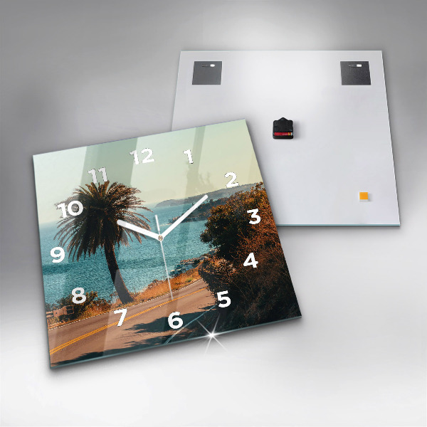 Reloj cuadrado Palmeras en Malibú