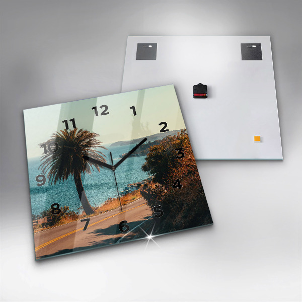 Reloj cuadrado Palmeras en Malibú