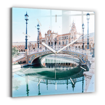 Reloj de pared cuadrado Plaza de España en Sevilla