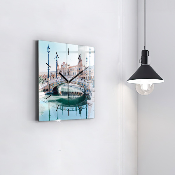 Reloj de pared cuadrado Plaza de España en Sevilla