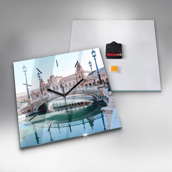 Reloj de pared cuadrado Plaza de España en Sevilla