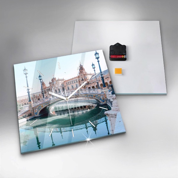 Reloj de pared cuadrado Plaza de España en Sevilla