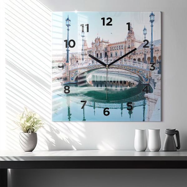 Reloj de pared cuadrado Plaza de España en Sevilla