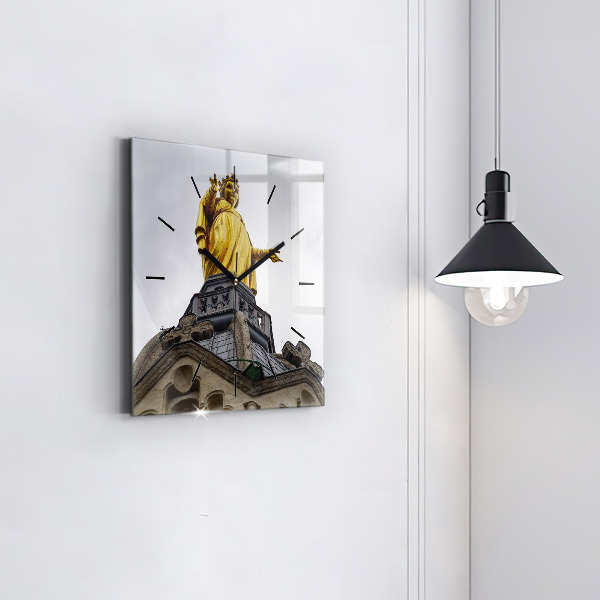 Reloj cuadrado Estatua de Nuestra Señora en Lyon