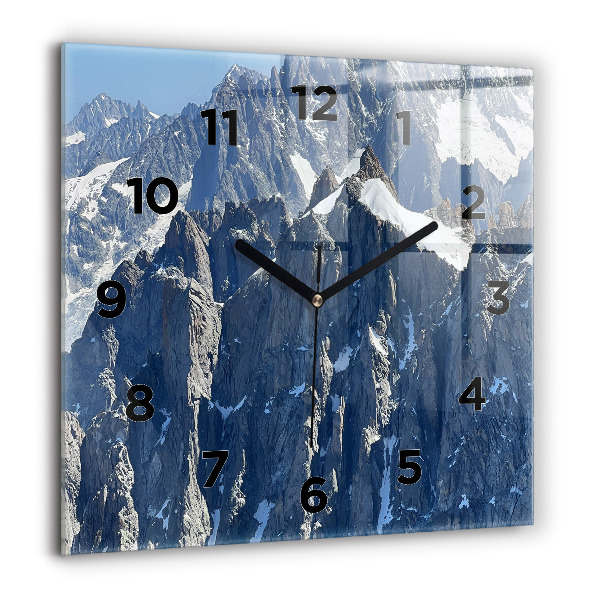 Reloj de pared cuadrado Los Alpes en invierno