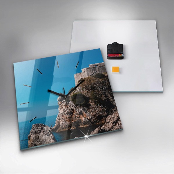 Reloj de pared cuadrado Acantilados de Dubrovnik