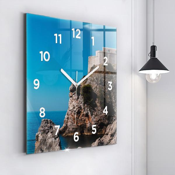 Reloj de pared cuadrado Acantilados de Dubrovnik