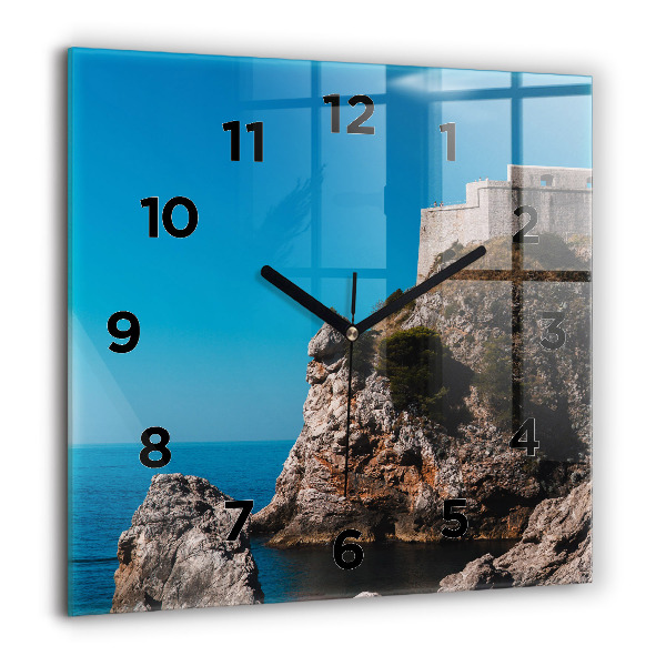 Reloj de pared cuadrado Acantilados de Dubrovnik
