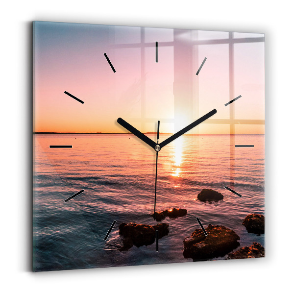Reloj cuadrado Rocas al atardecer