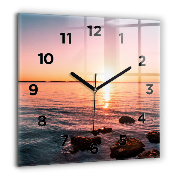 Reloj cuadrado Rocas al atardecer
