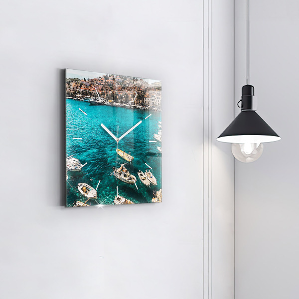 Reloj de pared cuadrado Barcos en Croacia