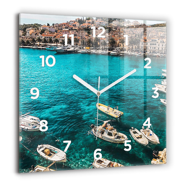 Reloj de pared cuadrado Barcos en Croacia
