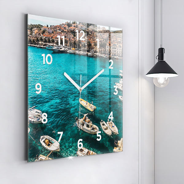 Reloj de pared cuadrado Barcos en Croacia