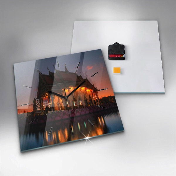 Reloj de pared cuadrado Templo en Bangkok