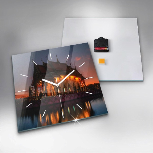 Reloj de pared cuadrado Templo en Bangkok