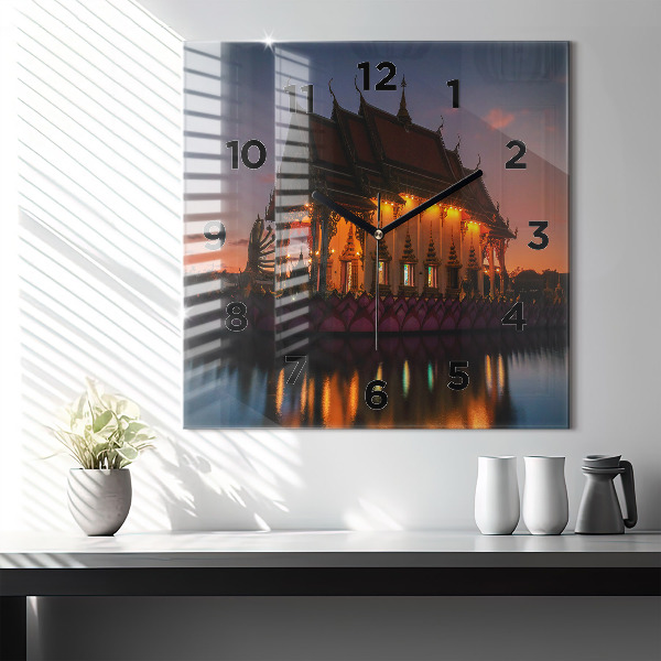 Reloj de pared cuadrado Templo en Bangkok