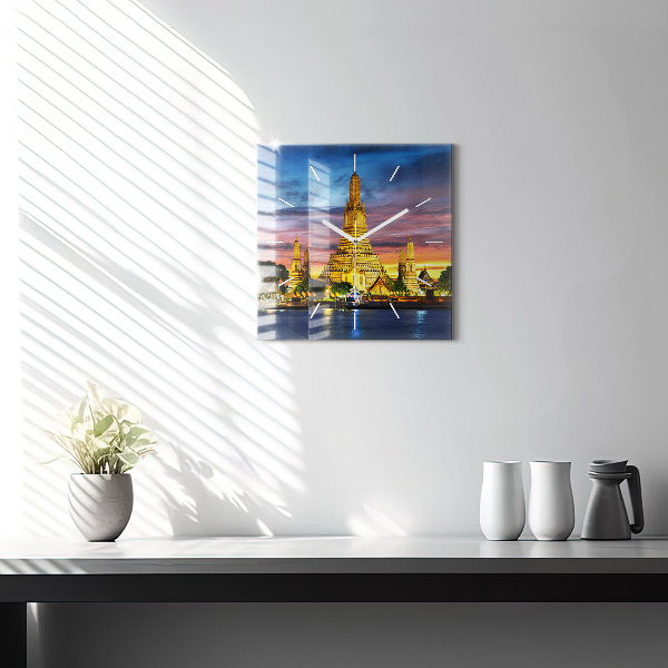 Reloj de pared cuadrado Templo en Bangkok