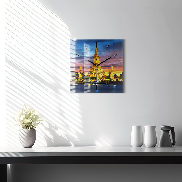 Reloj de pared cuadrado Templo en Bangkok