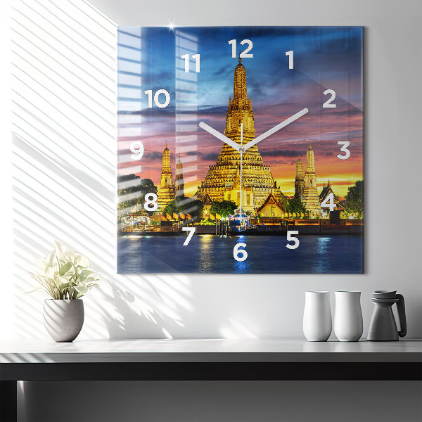 Reloj de pared cuadrado Templo en Bangkok