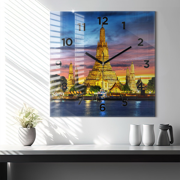 Reloj de pared cuadrado Templo en Bangkok