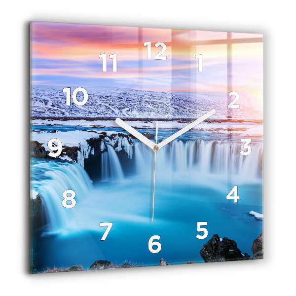 Reloj de pared cuadrado Cascada de Godafoss Islandia
